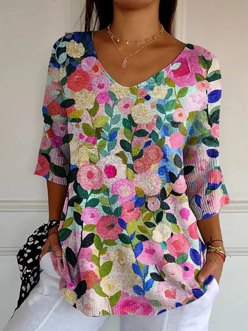 Sherly - Printed Flower Top