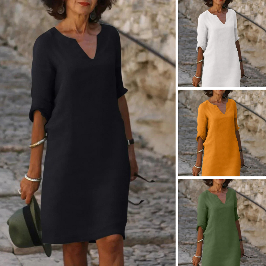 BETH - Relaxed V-Neck Dress