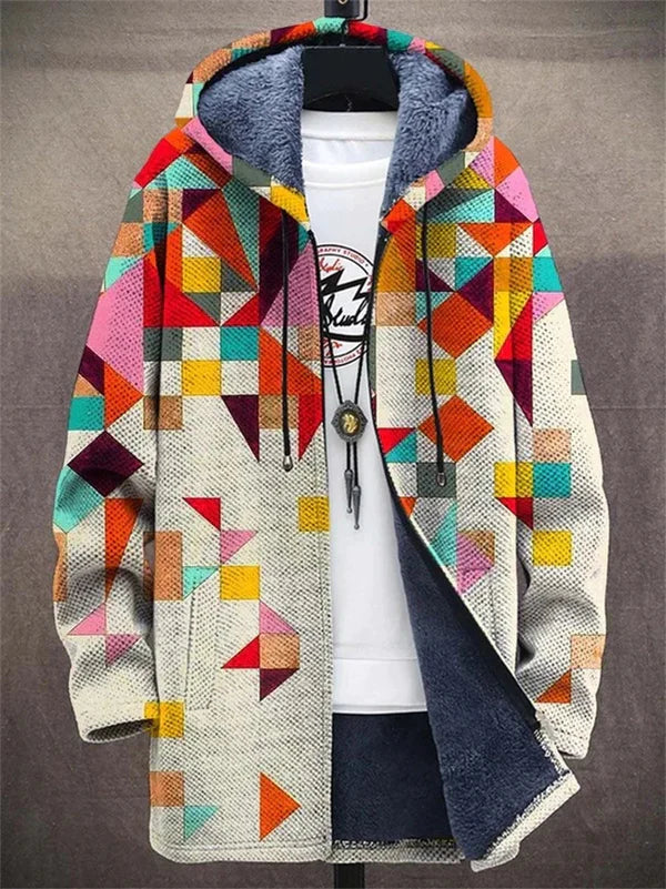 Davy - Geometric Print Hoodie