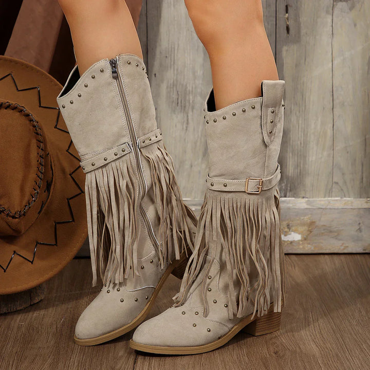 Laura - Boho Fringe Boots
