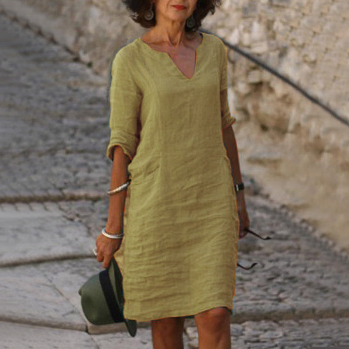 BETH - Relaxed V-Neck Dress